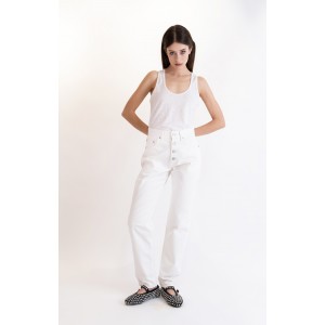 Salt & Pepper Barbara Off-White Buttons Τζιν Παντελόνι