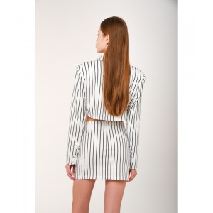 SUNSETGO. Milana Mini Φούστα Stripped Λευκό/Μαύρο