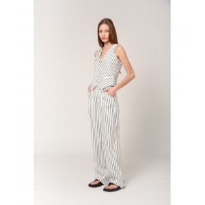 SUNSETGO. Milana Παντελόνι Stripped Λευκό/Μαύρο