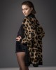 Tailor Made Fluffy Leopard Print Camel Ζακέτα