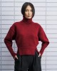 Tailor Made Oversized Knit Turtleneck Bordeaux Πουλόβερ