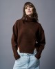 Tailor Made Oversized Knit Turtleneck Coffee Πουλόβερ