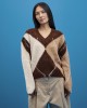 Tailor Made Fluffy Knit Rhombus V Πουλόβερ Brown