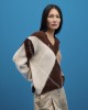 Tailor Made Fluffy Knit Rhombus V Πουλόβερ Brown