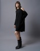 Tailor Made Oversized Mini Knit Black Φόρεμα