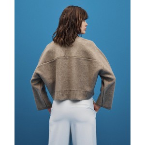 Tailor Made Relaxed Knit V Neck Πουλόβερ Beige