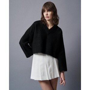 Tailor Made Relaxed Knit V Neck Πουλόβερ Black