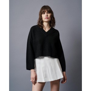 Tailor Made Relaxed Knit V Neck Πουλόβερ Black