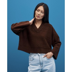 Tailor Made Relaxed Knit V Neck Πουλόβερ Coffee