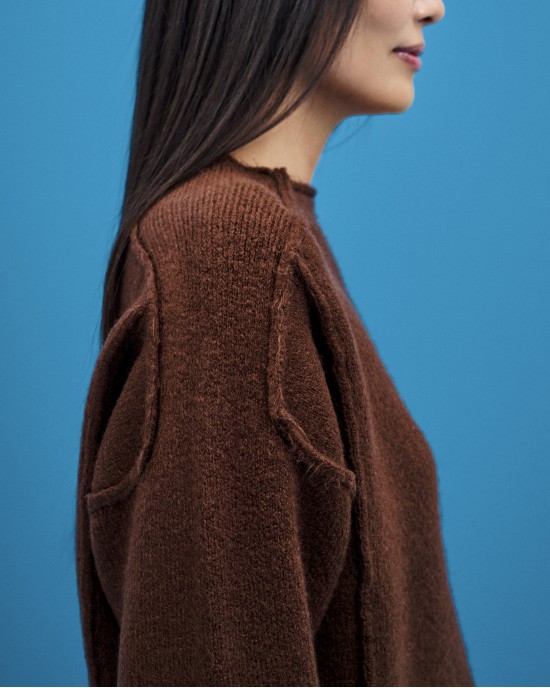 Tailor Made Oversized Knit External Seams Πουλόβερ Coffee