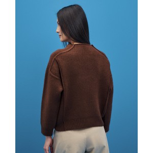 Tailor Made Oversized Knit External Seams Πουλόβερ Coffee