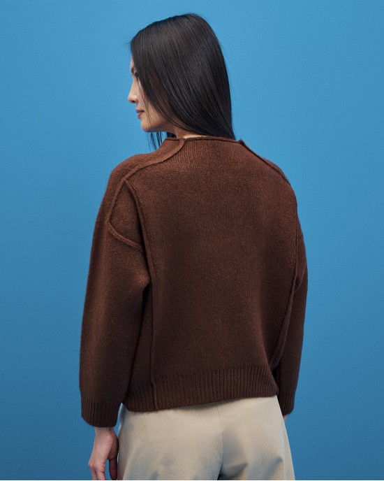 Tailor Made Oversized Knit External Seams Πουλόβερ Coffee