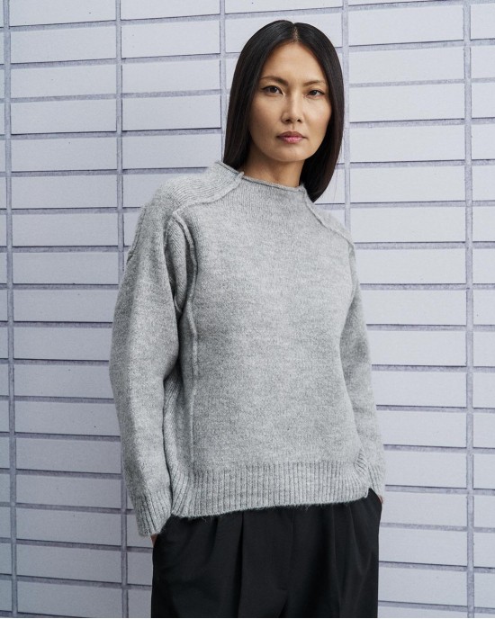 Tailor Made Oversized Knit External Seams Πουλόβερ Grey