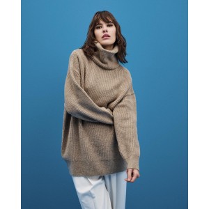 Tailor Made Relaxed Knit Turtleneck Πουλόβερ Beige