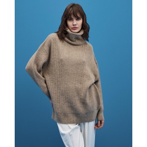 Tailor Made Relaxed Knit Turtleneck Πουλόβερ Beige