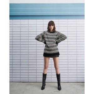 Tailor Made Oversized 2colors Braided Πουλόβερ Black