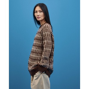 Tailor Made Oversized 2colors Braided Πουλόβερ Coffee