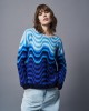 Tailor Made Fluffy Waves Knit Blue Πουλόβερ