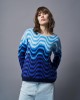 Tailor Made Fluffy Waves Knit Blue Πουλόβερ