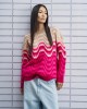 Tailor Made Fluffy Waves Knit Fuchsia Πουλόβερ