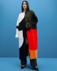 Tailor Made Oversized Long Intarsia Black Ζακέτα