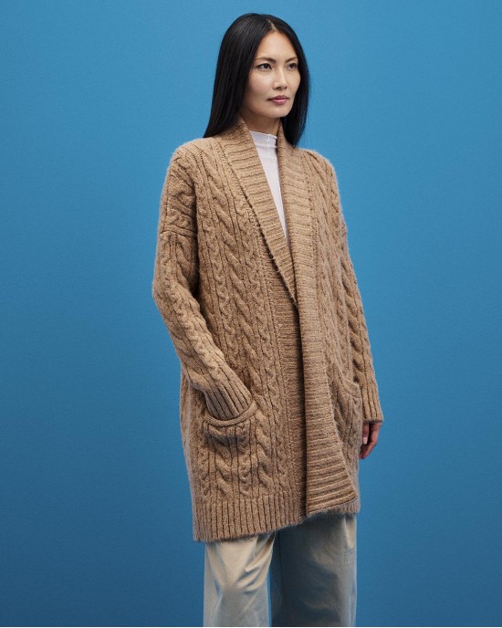 Tailor Made Oversized Knit Beige Ζακέτα