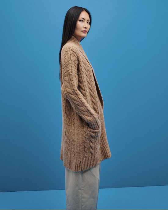 Tailor Made Oversized Knit Beige Ζακέτα