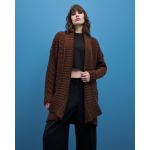 Tailor Made Oversized Knit Coffee Ζακέτα
