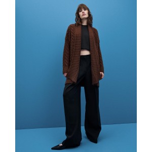 Tailor Made Oversized Knit Coffee Ζακέτα