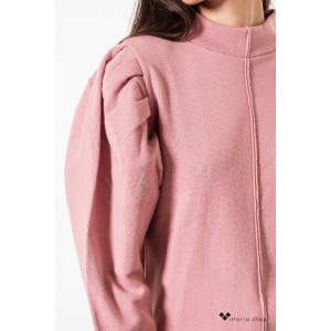 Tailor Made Knitwear Μπλούζα Με Πιέτες Στο Μανίκι Ροζ