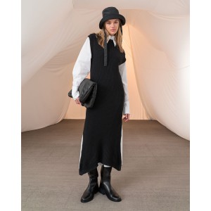 Tailor Made Knitwear Αμάνικο Long Layer Black