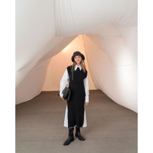 Tailor Made Knitwear Αμάνικο Long Layer Black