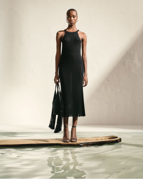 Tailor Made Knitwear Resort Tank Κολεγίου Black Φόρεμα