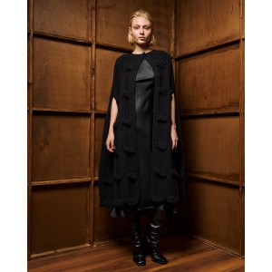Tailor Made Long Knit Black Κάπα