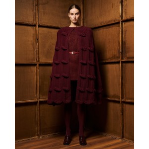 Tailor Made Long Knit Bordeaux Κάπα
