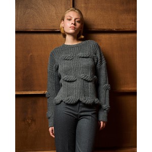 Tailor Made Cable Knit Grey Πουλόβερ