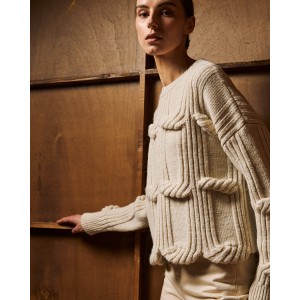 Tailor Made Cable Knit Off-White Πουλόβερ