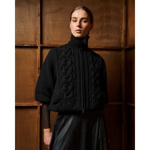 Tailor Made Cable Knit Black Ζακέτα