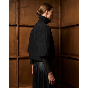 Tailor Made Cable Knit Black Ζακέτα