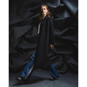 Tailor Made Across Buttons Oversized Long Black Ζακέτα Tailor Made Across Buttons Oversized Long Black Ζακέτα
