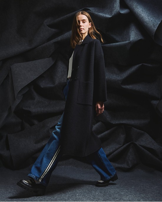 Tailor Made Across Buttons Oversized Long Black Ζακέτα Tailor Made Across Buttons Oversized Long Black Ζακέτα