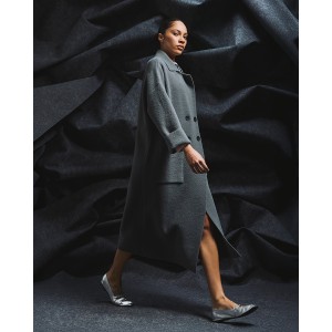Tailor Made Across Buttons Oversized Long Grey Ζακέτα Tailor Made Across Buttons Oversized Long Grey Ζακέτα