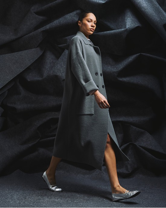 Tailor Made Across Buttons Oversized Long Grey Ζακέτα Tailor Made Across Buttons Oversized Long Grey Ζακέτα