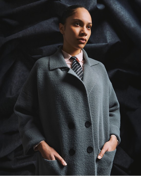 Tailor Made Across Buttons Oversized Long Grey Ζακέτα Tailor Made Across Buttons Oversized Long Grey Ζακέτα