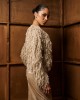 Tailor Made Short Fringed Knit Beige Ζακέτα