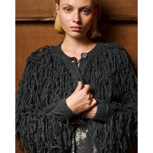 Tailor Made Short Fringed Knit Grey Ζακέτα