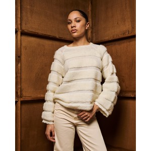 Tailor Made Two Knit Ways Off White Πουλόβερ