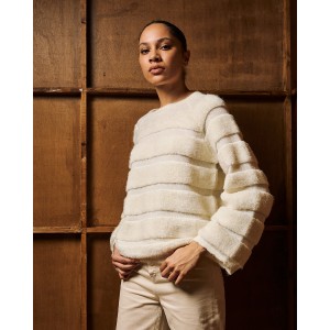 Tailor Made Two Knit Ways Off White Πουλόβερ