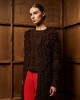 Tailor Made Long Fringed Knit Coffee Ζακέτα