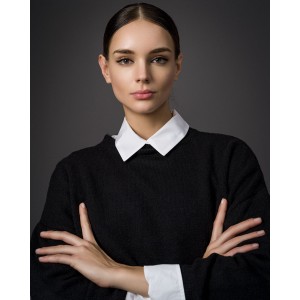 Tailor Made Oversized Round Neck Knit Black Πουλόβερ Tailor Made Oversized Round Neck Knit Black Πουλόβερ